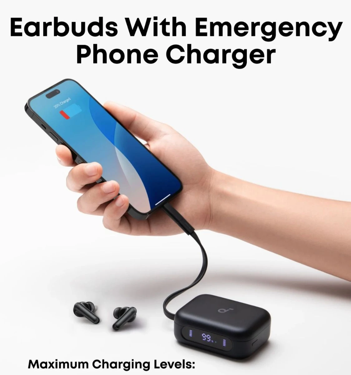 سماعات Soundcore P41i من Anker، سماعات أذن لاسلكية بتقنية إلغاء الضوضاء النشط، بدون شاحن هاتف محمول أو محول Lightning، مدة تشغيل 12 ساعة، و192 ساعة مع علبة الشحن، مكالمات واضحة بتقنية الذكاء الاصطناعي مع 6 ميكروفونات، مقاومة للماء بمعيار IPX5، لون أسود، ضمان سنتينا